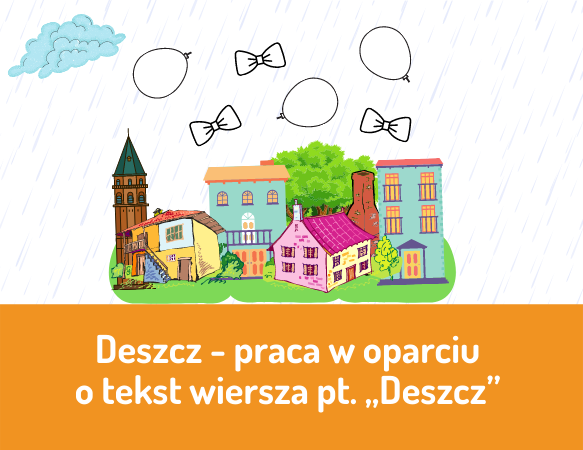 Deszcz - praca w oparciu o tekst wiersza pt. „Deszcz” Doroty Geller