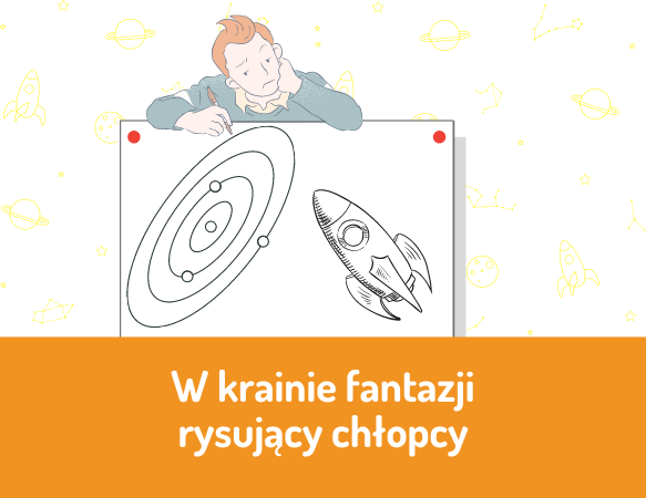 W świecie fantazji  - rysujący chłopcy
