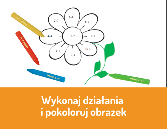 Wykonaj działania i pokoloruj obrazek