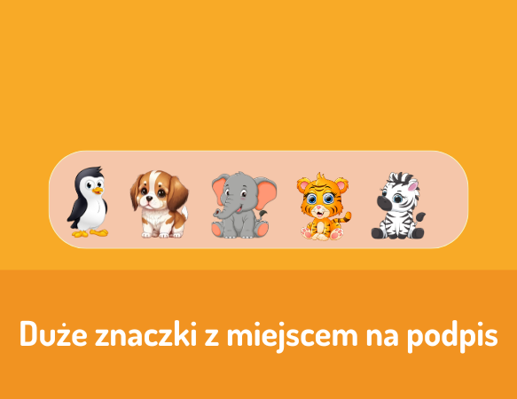 Duże znaczki z miejscem na podpis