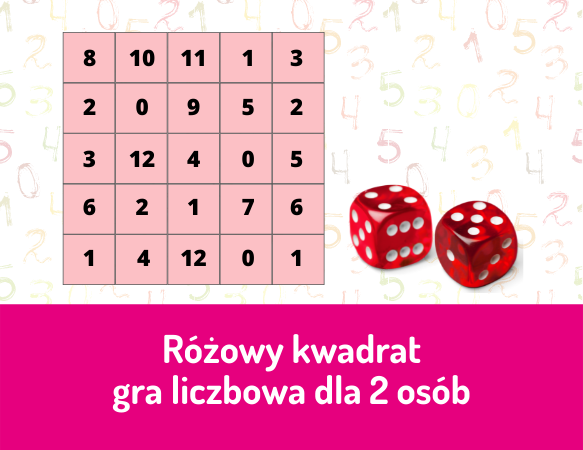 Różowy kwadrat. Gra liczbowa