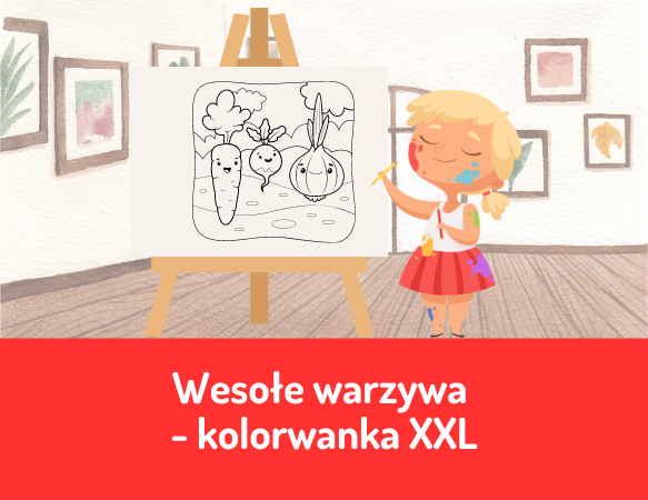 Kolorowanka XXL – wesołe warzywa